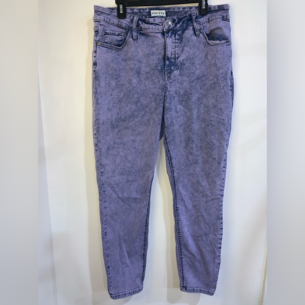 Ava & Viv High Rise Skinny acid wash violet Jeans Grungy Goth - Picture 8 of 8
